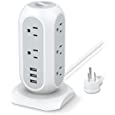 TESSAN Surge Protector Power Strip Tower with 11 Outlets 3 USB Ports, 1875W/15A, 6 Feet Extension Cord with Multiple Outlets, Charging Station for Multiple Devices, Office Supplies, Desk Accessories