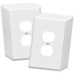 ENERLITES Jumbo Duplex Receptacle Outlet Wall Plate, Electrical Outlet Covers, Gloss Finish, Over-Size 1-Gang 5.5&quot; x 3.5&quot;, Polycarbonate Thermoplastic, 8821O-W-10PCS, White (10 Pack)