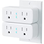 Smart Plug Wi-Fi Plugs Works with Alexa and Google Home, Mini Dual WiFi Outlet Extender Double Plug Surge Protector Remote Control with Schedule Timer Function, No Hub Required (Dual Smart Plug 2Pack)