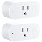 2.4GHz Wi-Fi Smart Plug for Smart Home, Alexa Outlets Work with 15A(Max) Remote Voice Control &amp; Timer Schedule, No Hub Required White (2)