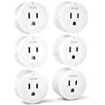 Ecoey Smart Plug - Smart Home Wi-Fi Outlet with Timing and Appointment Function, Smart Plugs with Alexa and Google Home for Voice Control, Familywell Pro/Tuya APP, ETL Listed, GW2001, 6 Packs