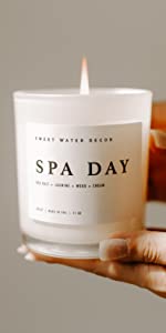 spa day soy candle, aromatherapy candle, relaxing scented candle, soothing candle smell