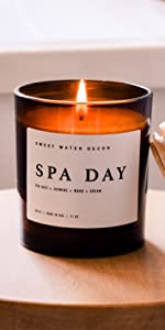 spa day soy candle, spa candle, amber jar candle, spa scented candle, relaxing candle