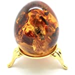 Natural Amber resin with Bees Inclusions, Egg Shape Decor piece