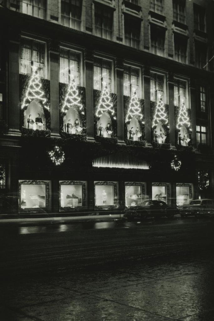 Laminated Saks 5th Avenue Decorated for Christmas New York Photo Photograph Poster Dry Erase Sign 16x24
