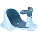 BLANDSTRS Baby Chair with Thermometer, Portable Toddler Child Bathtub Seat for 6-18 Months, Blue