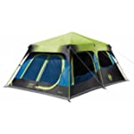 Coleman 2000032730 Camping Tent | 10 Person Dark Room Cabin Tent with Instant Setup, Green/Black/Teal