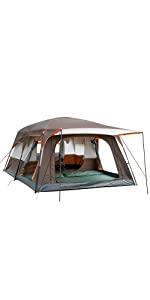 KTT Extra Large Tent 12 Person(Brownness-A)