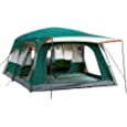 KTT Large Tent 8~10 Person,Family Cabin Tents,2 Rooms,Straight Wall,3 Doors and 3 Windows with Mesh,Waterproof,Double Layer,Big Tent for Outdoor,Picnic,Camping,Family,Friends Gathering.