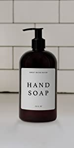 hand soap dispenser, dispenser for soap, kitchen dispenser, amber hand soap pump