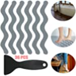 Toolodge 36PCS Bathtub Stickers Non-Slip, Anti Slip Shower Stickers, Bath Tub Stickers Non Slip with Premium Scraper for Bathroom, Shower, Stairs, Floor, Pools, Boats (Gray)