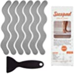 Secopad Anti Slip Shower Stickers 24 PCS Safety Bathtub Strips Adhesive Decals with Premium Scraper for  Bath Tub Shower Stairs Ladders Boats (Gray)