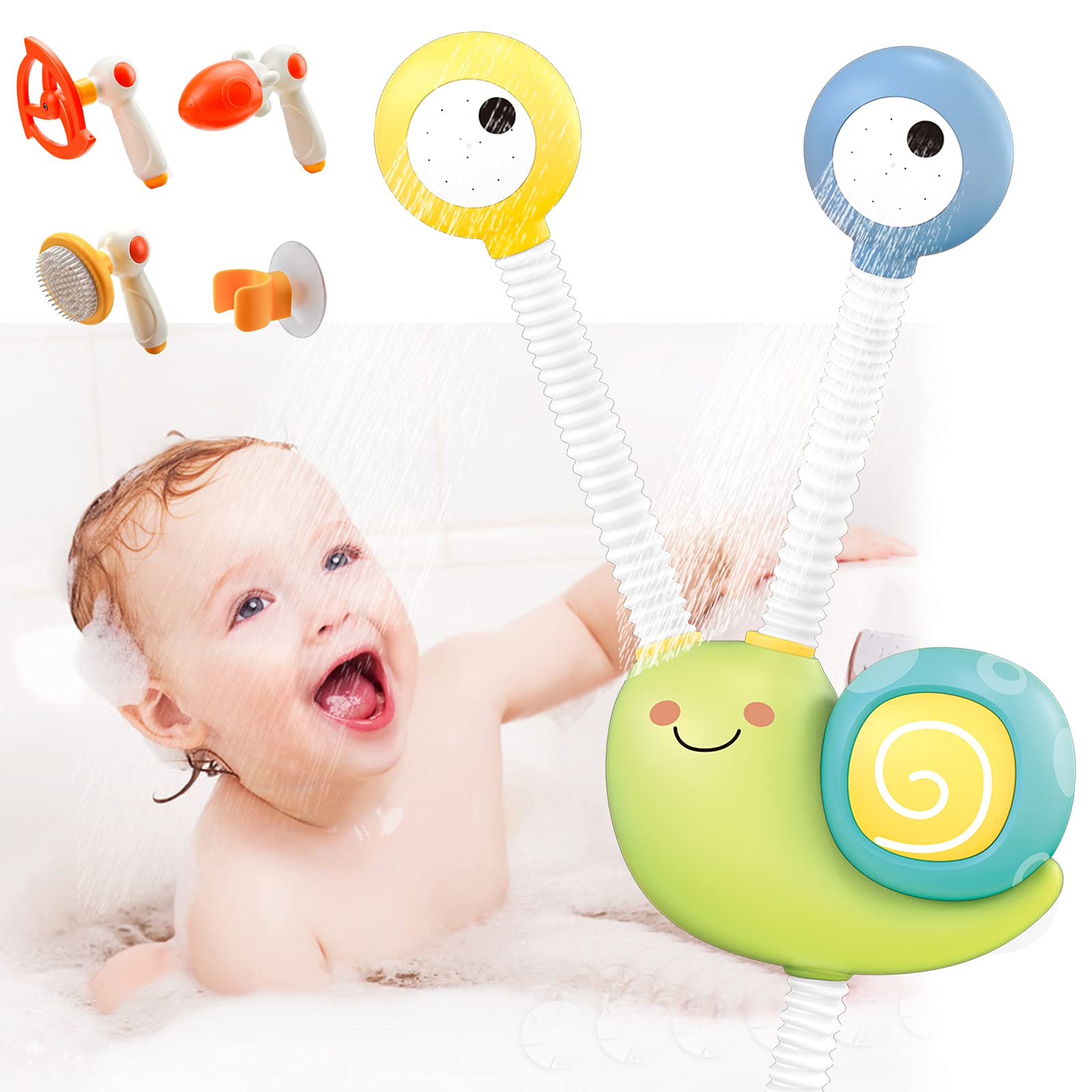 Baby Bath Toys for Toddlers Electric Shower Head Double Sprinkler Bathtub Water Toy for Kids Infants Girls Boys 18 Months Up