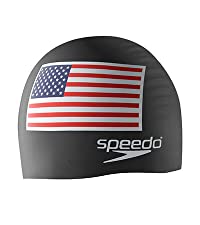 speedo silicone swim cap, american flag swim cap, patriotic cap, swimming cap, swim cap, speedo cap