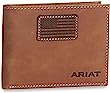 ARIAT Flag Patch Large Bifold Wallet, Medium Brown