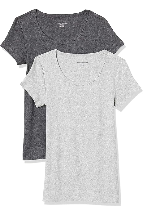 Women's Slim-Fit Cap-Sleeve Scoop Neck T-Shirt, Pack of 2