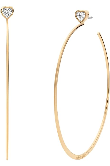 Fashion Gold-Tone Stainless Steel Hoop Earring (Model: MKJ7900710)