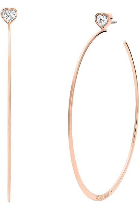 Fashion Rose Gold-Tone Stainless Steel Hoop Earring (Model: MKJ7902791)