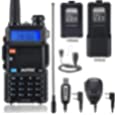 BAOFENG UV-5R 8W Dual Band VHF/UHF Two Way Radio Long Communication Range Walkie Talkie with More 3800mAh Battery,USB Programming Cable,Hand Mic,TL771 Antenna,Acoustic Tube Surveillance Earphone