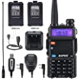 BAOFENG UV-5R Ham Radio Dual Band Walkie Talkie Long Communication Range Two Way Radio with Extra 1800mAh Battery/Hand Mic/Programming Cable/Acoustic Tube Surveillance Earphone/Antenna