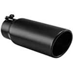 3 Inlet Black Exhaust Tip,Kepect Universal 3&quot; Inlet 4&quot; Outlet 12&quot; Long Exhaust Tailpipe Tip