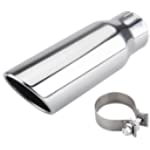 LCGP 3 Inch Inlet Exhaust tip 4&quot; Inch Outlet 12&quot; Long Clamp On Stainless Steel Exhaust Tailpipe Tip for Truck Polished