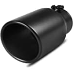 AUTOSAVER88 3 Inch Inlet Black Exhaust Tip, 3&quot; Inlet 4.5&quot; Outlet 9&quot; Overall Length Stainless Steel Exhaust Tips Powder Coated Finish Tailpipe