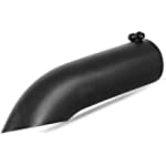 AUTOSAVER88 3 Inch Inlet Black Exhaust Tip, 3&quot; Inlet 3&quot; Outlet 12&quot; Overall Length Stainless Steel TurnDown Exhaust Tips Powder Coated Finish Tailpipe
