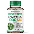 Digestive Enzymes 1000MG Plus Prebiotics &amp; Probiotics Supplement, 180 Capsules, Organic Plant-Based Vegan Formula for Digestion &amp; Lactose with Amylase &amp; Bromelain, 3-6 Month Supply