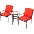 3 Pieces Outdoor Furniture,Patio Table and Chairs, Dinning Table and chais, Patio Conversation Set, Porch Patio Set, Furniture Patio All-Weather Outdoor Patio Furniture (Orange Red)
