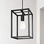 Modern Industrial Pendant Light, Retro Loft Design, Lantern Farmhouse Island Chandelier for Kitchen Island Dining Room Bathroom Entryway Hallway ( Black )