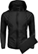 COOFANDY Unisex Packable Rain Jacket Lightweight Waterproof Hooded Outdoor Running Hiking Cycling Raincoat
