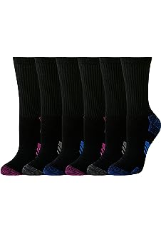 Women''s Performance Cotton Cushioned Athletic Crew Socks, 6 Pairs