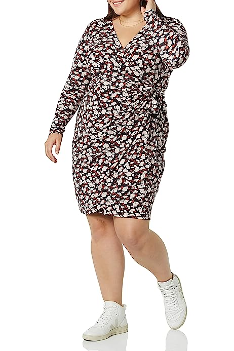 Women's Long Sleeve Classic Wrap Dress (Available in Plus Size)