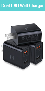 dual usb wall charger black