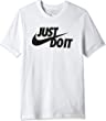 Nike Men's Sportswear Just Do It. T-Shirt (White/Black, X-Large, x_l)