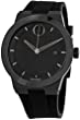 Movado Bold Fusion Men's Quartz Stainless Steel and Silicone Strap Casual Watch, Color: Black (Model: 3600621)