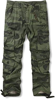OCHENTA Men's Casual Military Cargo Pants with 8 Pockets