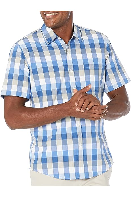 Men's Slim-Fit Short-Sleeve Poplin Shirt