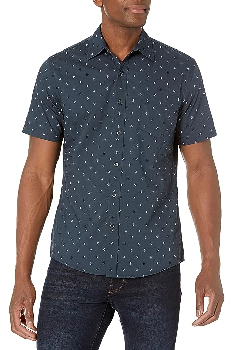 Men's Slim-Fit Short-Sleeve Print Shirt