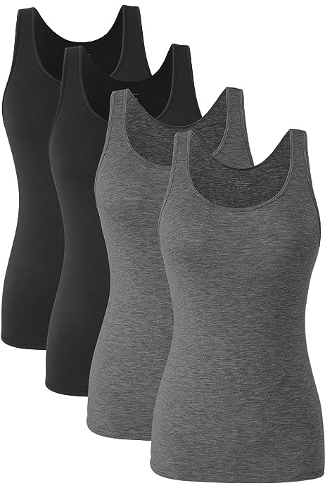 Basic Tank Tops for Women Undershirts Tanks Top Lightweight Camis Tank Tops 4-Pack