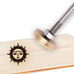 CREATPLANET 1.18&quot; Wood Branding Iron Sun Pattern BBQ Heat Stamp Replaceable Brass Head and Wood Handle Custom Flame Heated Branding Iron Grilling Tools and Accessories