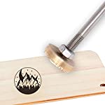 CREATPLANET 1.2&quot; Wood Branding Iron Snow Mountain Moon Pattern BBQ Heat Stamp with Replaceable Brass Head and Wood Handle for Woodworks Handcrafted Design Personalized Gift Branding