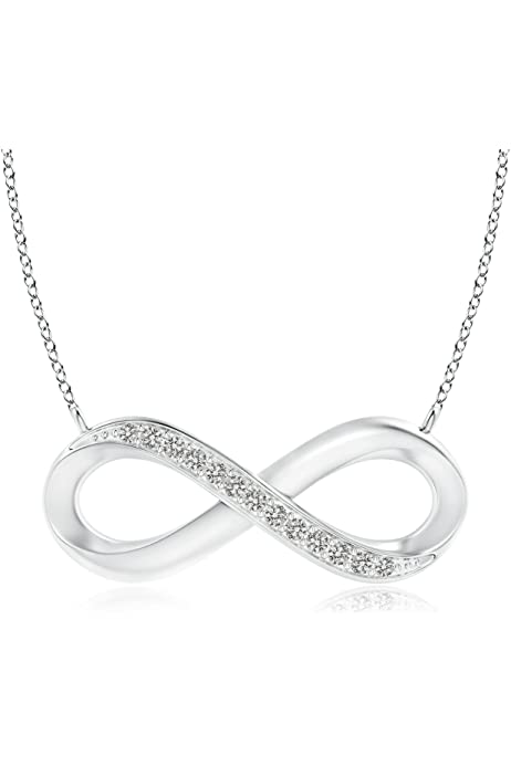 Natural Diamond Infinity Pendant Necklace with 18 inch Chain in 925 Sterling Silver (0.06 cttw Diamond, Pave-Set) - April Birthstone