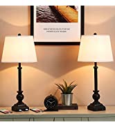 Table Lamps for Living Room Set of 2 - 27.6 Inch Farmhouse Lamps for Bedroom with USB Ports, Tall...