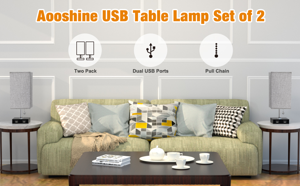 usb table lamps set of 2