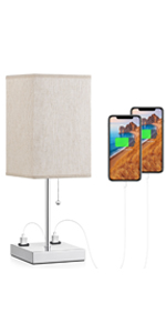 Small Table Lamp with Outlet