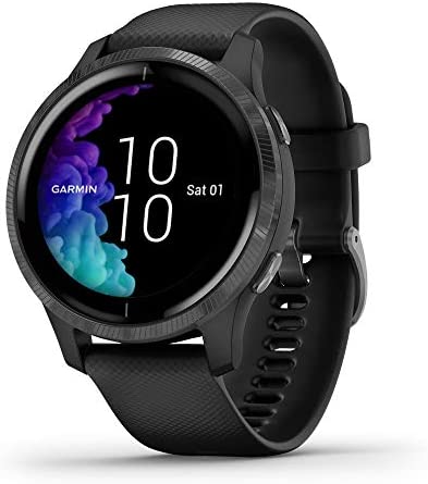 Garmin 010-02173-11 Venu, GPS Smartwatch with Bright Touchscreen Display, Features Music, Body Energy Monitoring, Animated Workouts, Pulse Ox Sensor and More, Black