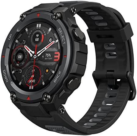 Amazfit T-Rex Pro Smart Watch for Men Rugged Outdoor GPS Fitness Watch, 15 Military Standard Certified, 100+ Sports Modes, 10 ATM Water-Resistant, 18 Day Battery Life, Blood Oxygen Monitor, Black