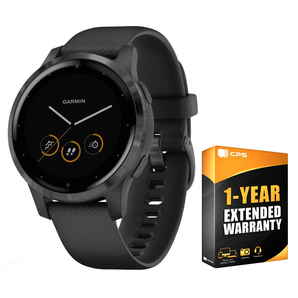 Garmin Vivoactive 4S GPS Smartwatch with Music & Fitness Activity Tracker & Health Monitor Apps (Black/Slate) 010-02172-11 4 S Bundle with Support Extension